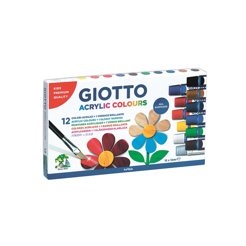 Tempera GIOTTO 12 ml tubusos akril 12 db/készlet