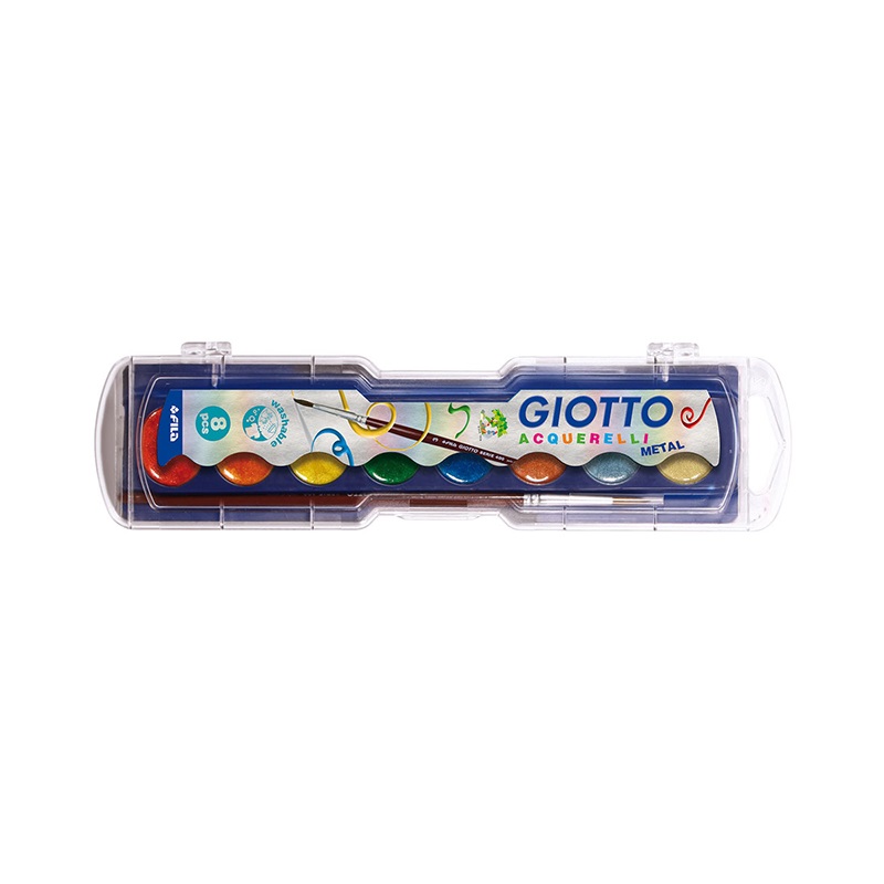 Vízfesték GIOTTO metál 28 mm 8 szín/készet