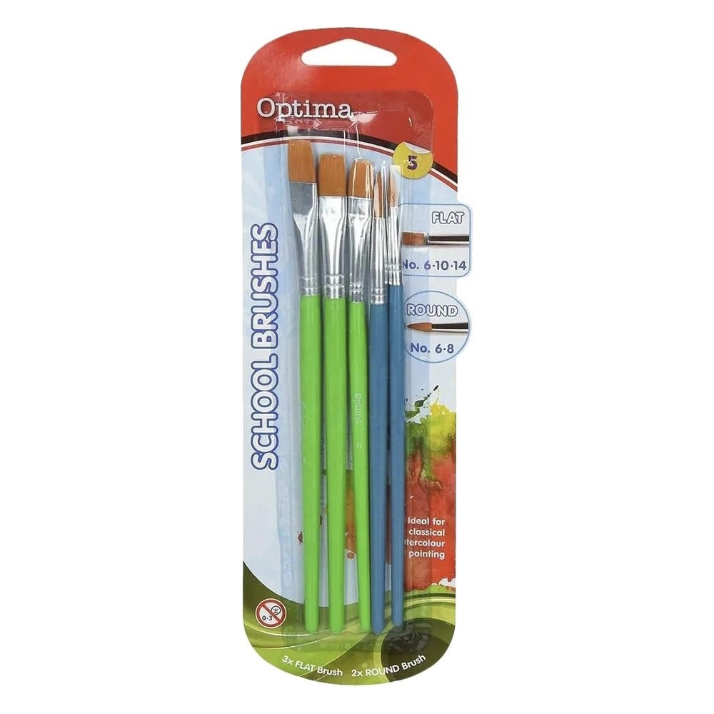 Ecset készlet OPTIMA economy kerek (6,8) és lapos (6,10,14) 5 darabos