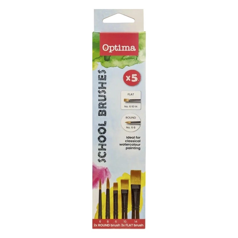 Ecset készlet OPTIMA prémium kerek (6,8) és lapos (6,10,14) 5 darabos