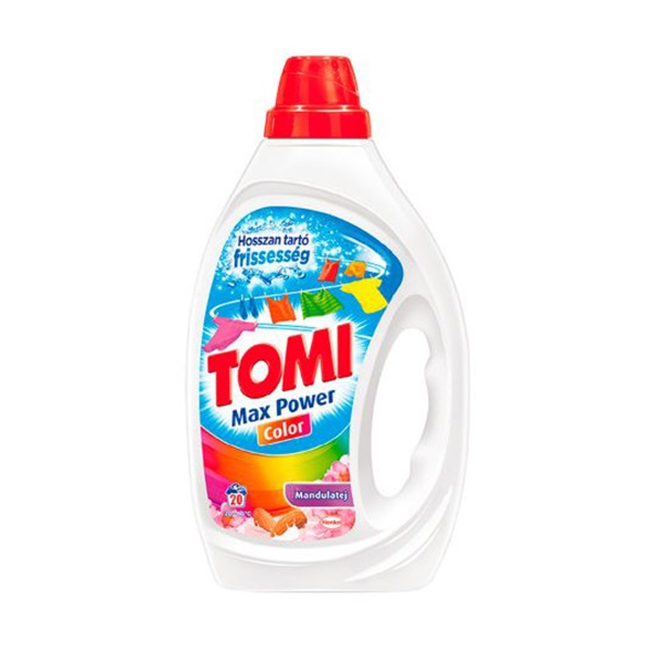 Folyékony mosószer TOMI Max Power színes ruhákhoz mandulatej 40 mosás 2 liter