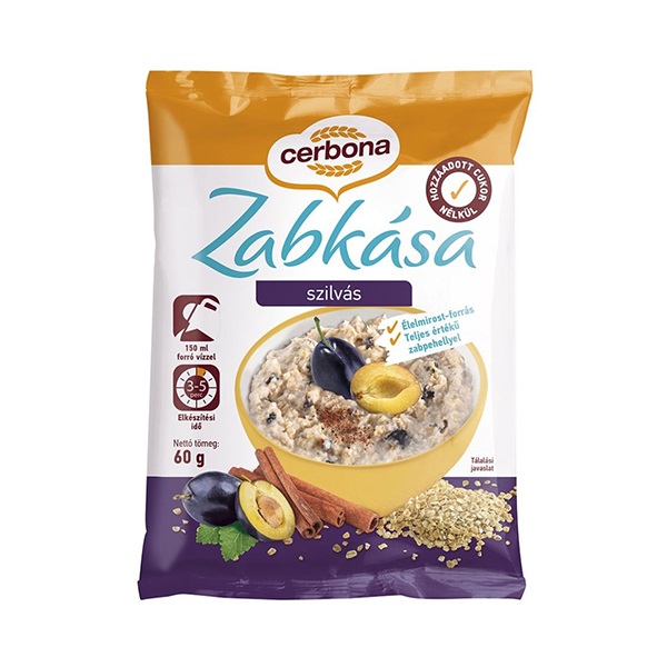 Zabkása CERBONA instant szilvás-fahéjjas 65g