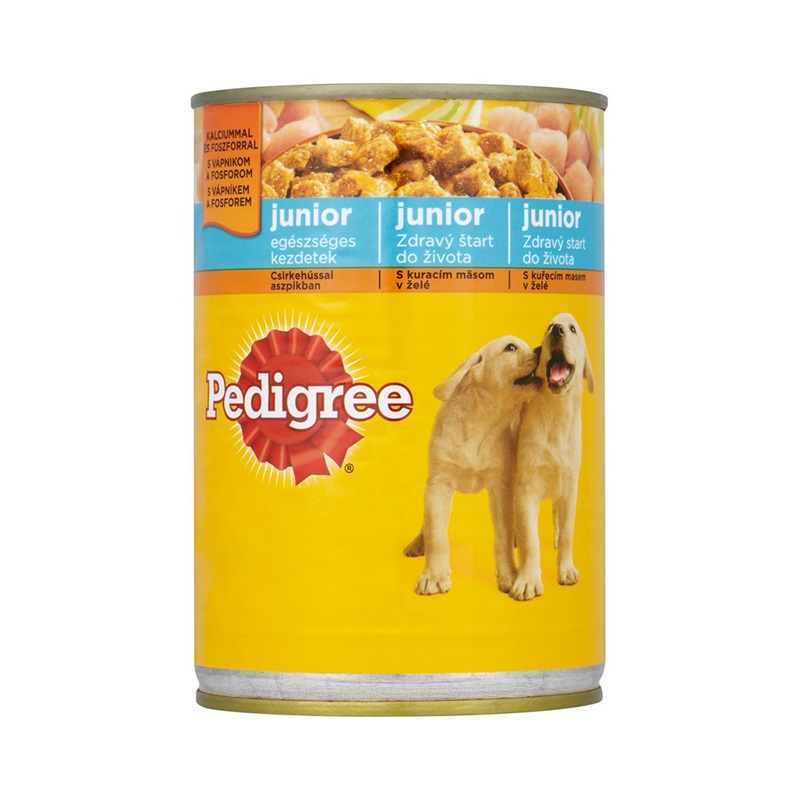 Állateledel konzerv PEDIGREE kutyáknak junior csirkehússal 400g