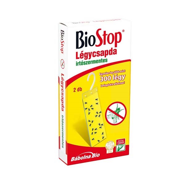 Rovarírtó légycsapda ragasztólap BIOSTOP 2db-os irtószermentes