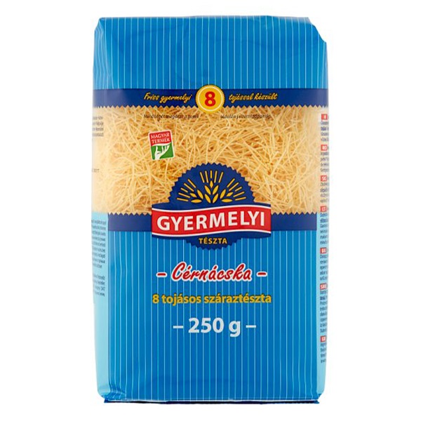 Száraztészta cérnácska GYERMELYI 8 tojásos 250g