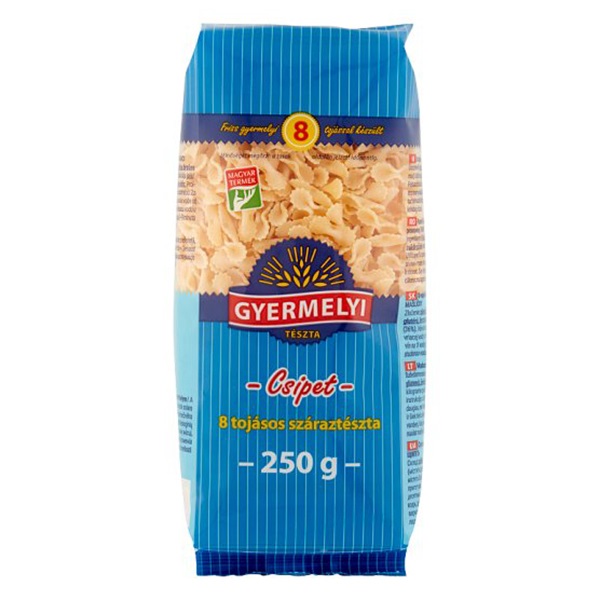 Száraztészta csipet GYERMELYI 8 tojásos 250g