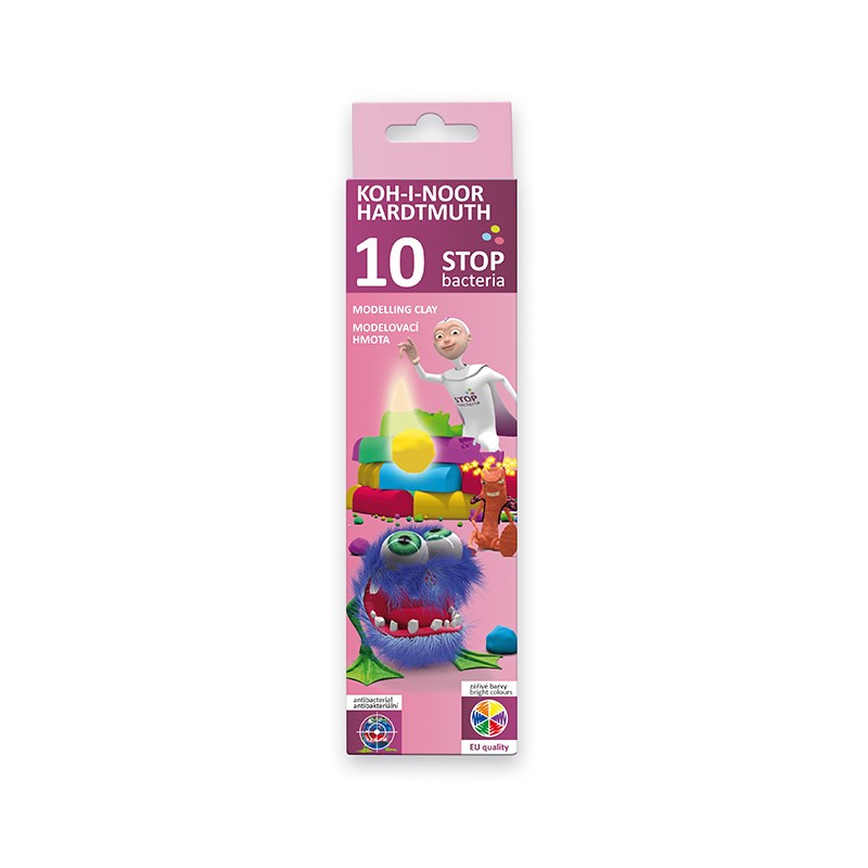 Gyurma KOH-I-NOOR antibakteriális színes 200 g 10 darabos