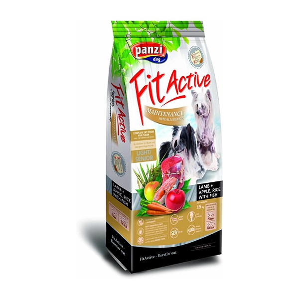 Állateledel száraz PANZI FitActive Maintenance Hypoallergén idős kutyáknak báránnyal almával és rizzsel 15 kg
