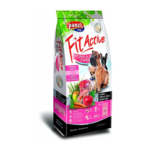 Állateledel száraz PANZI FitActive száraz kölyök kutyáknak báránnyal, almával és rizzsel 15 kg