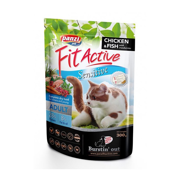 Állateledel száraz PANZI FitActive Sensitive felnőtt macskáknak 300 g