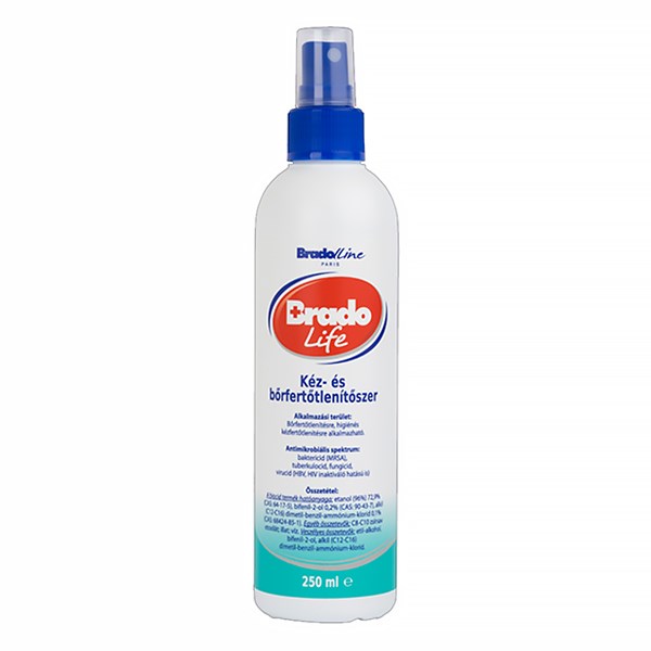 Kéz és bőrfertőtlenítő pumpás BRADOLIFE 250ml