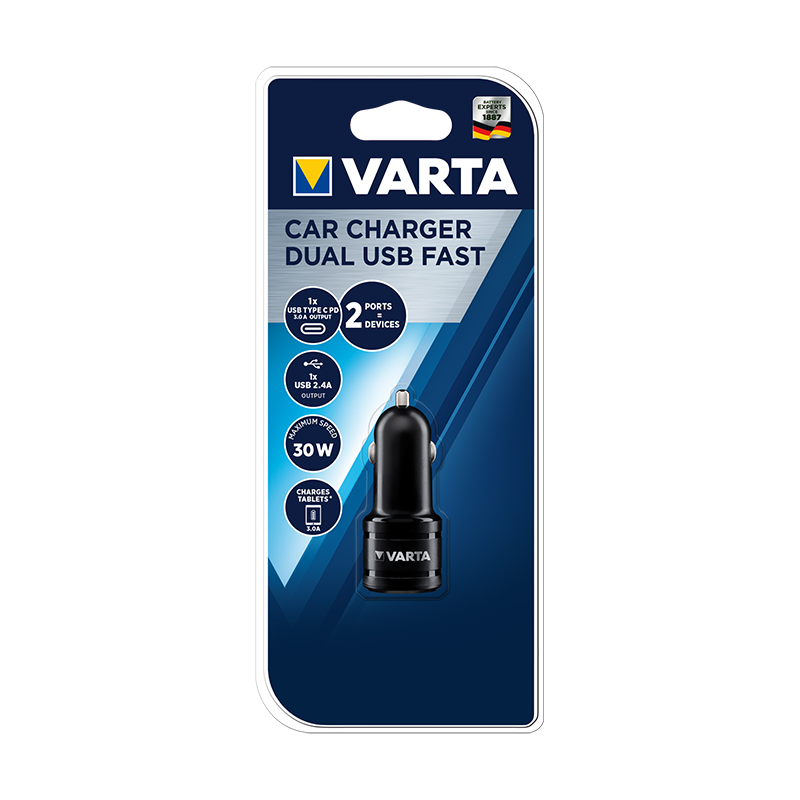 Adapter autós VARTA Car Charger Dual USB -A/USB-C 12V