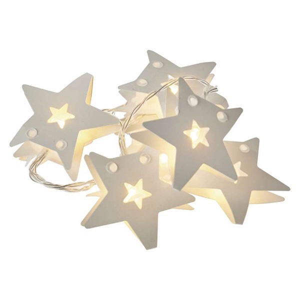 Karácsonyi fényfüzér EMOS papír csillag 1,35m 10 LED fehér