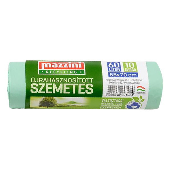 Szemeteszsák újrahasznosított MAZZINI 60L 10 db/tekercs