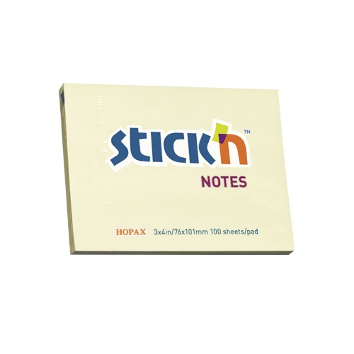 Öntapadó jegyzettömb STICK`N 76x101mm pasztel sárga 100 lap