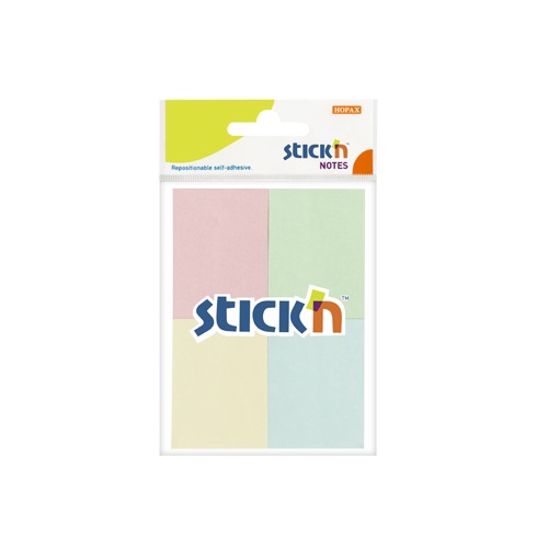Öntapadó jegyzettömb STICK`N 38x51mm pasztel mix 4x50 lap