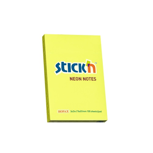 Öntapadó jegyzettömb STICK`N 76x51mm sárga 100 lap