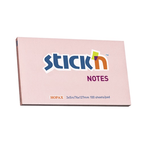 Öntapadó jegyzettömb STICK`N 76x127mm pasztel pink 100 lap