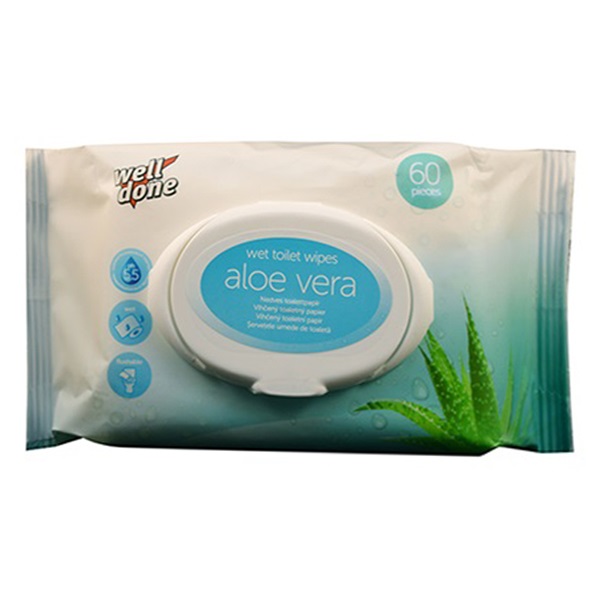 Nedves toalettpapír WELL DONE Aloe Vera 60 db