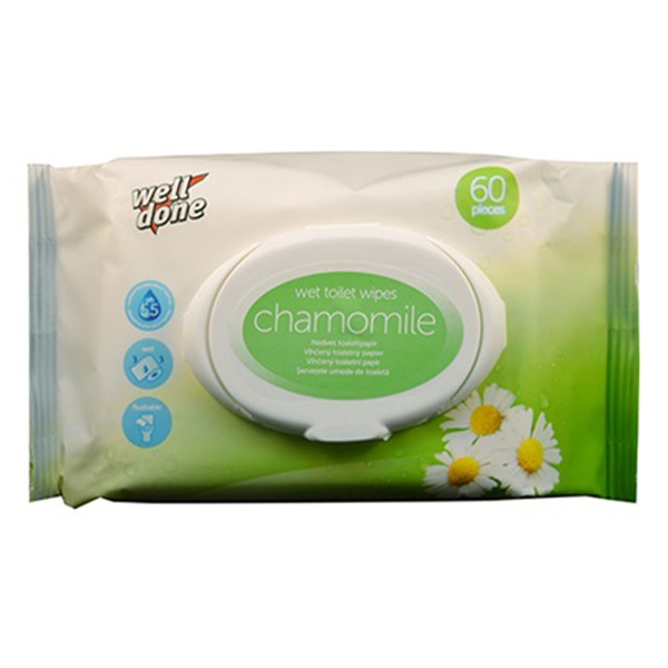 Nedves toalettpapír WELL DONE Chamomile 60 db