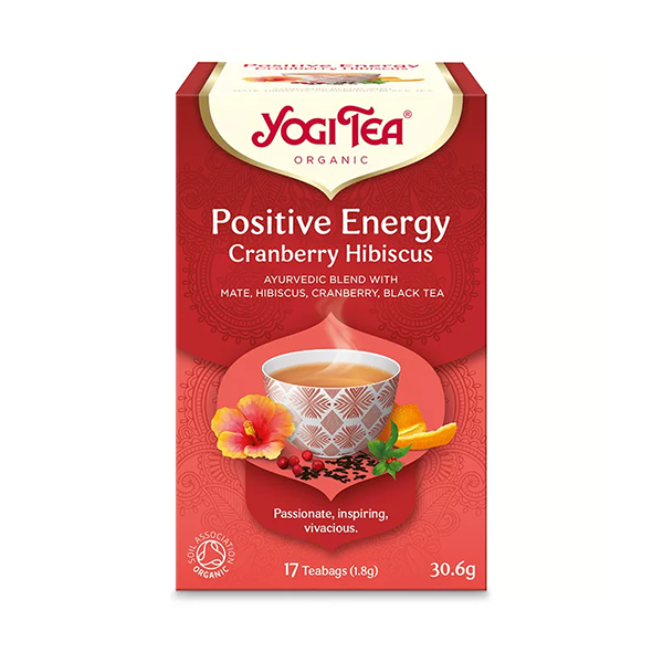 Bio tea YOGI TEA Pozitív energia tőzegáfonyával és hibiszkusszal 17 filter/doboz