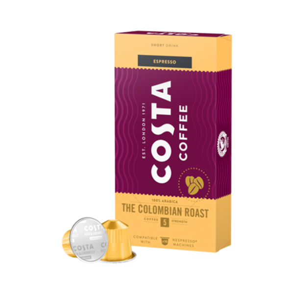 Kávékapszula COSTA COFFEE Nespresso Columbian Roast 10 kapszula/doboz
