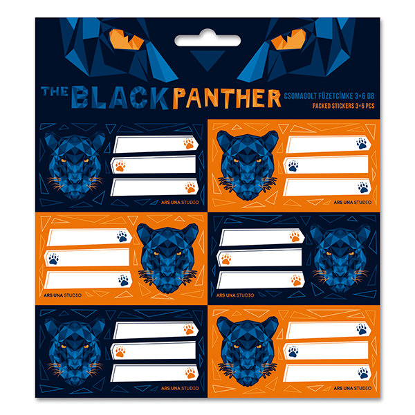 Füzetcímke ARS UNA 18 db/csomag Black Panther