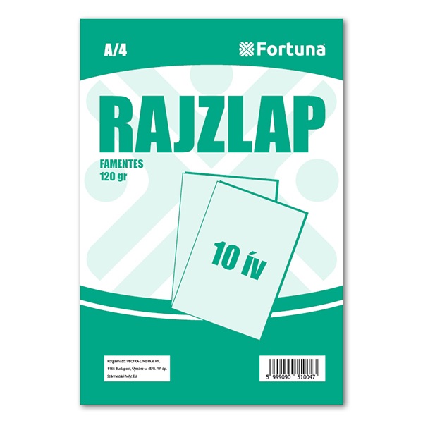 Rajzlap famentes FORTUNA A/4 120 gr 10 ív/csomag