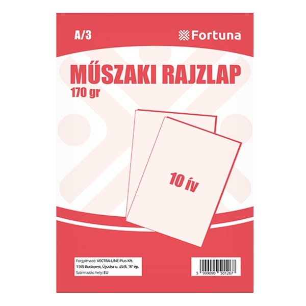 Rajzlap műszaki FORTUNA A/3 180gr 10 ív/csomag