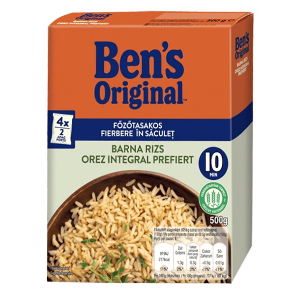 Főzőtasakos rizs UNCLE BEN`S barna 4x125g