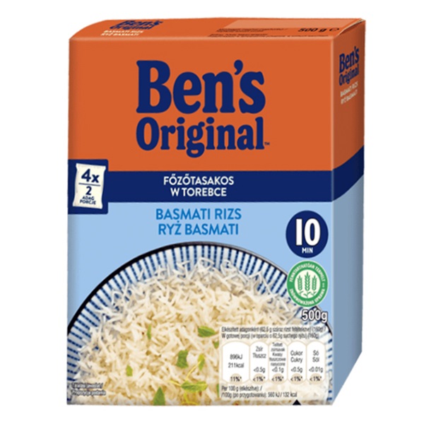 Főzőtasakos rizs UNCLE BEN`S basmati 4x125g