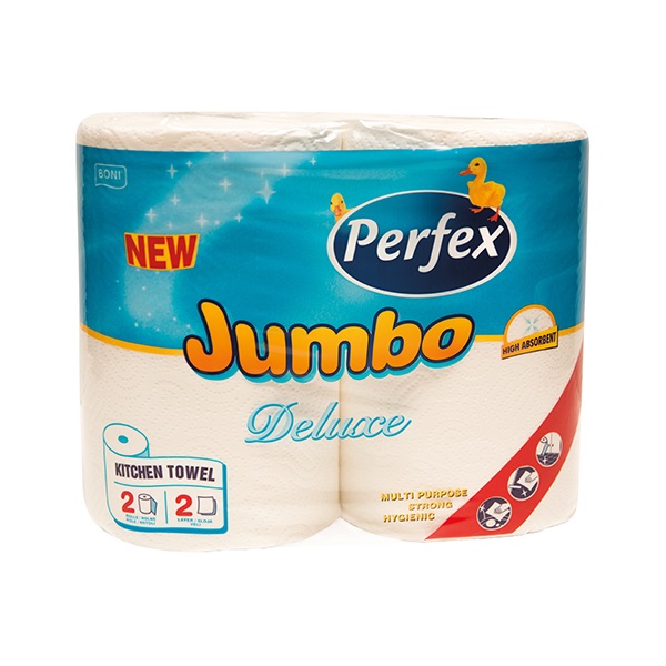 Kéztörlő tekercses háztartási PERFEX Boni Jumbo Deluxe 2 rétegű 2 tekercses