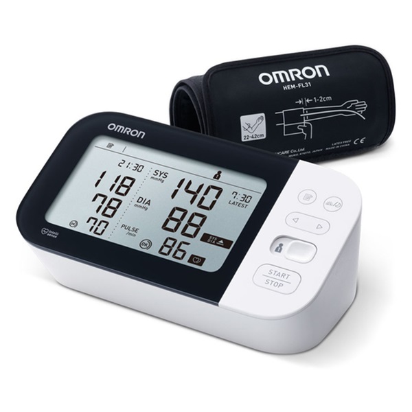 Vérnyomásmérő OMRON HEM-7361T-EBK LCD fehér