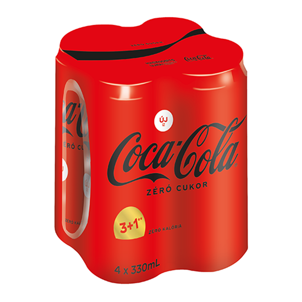 Üdítőital szénsavas COCA-COLA Zero dobozos multipack 4x0,33L