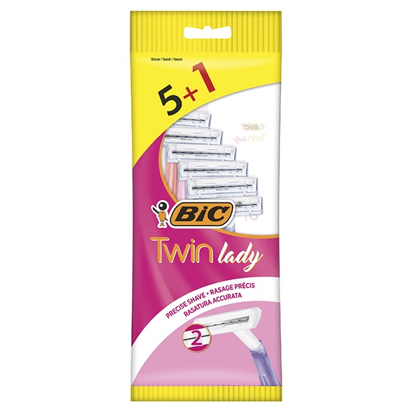 Borotva BIC Twin Lady női eldobható 2 pengés 5+1 darab/bliszter