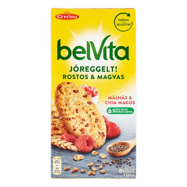 Keksz BELVITA Jó Reggelt! rosttal, magvakkal, málnával és chiamaggal 270g