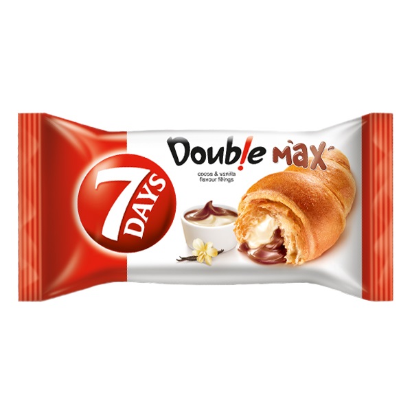 Croissant 7DAYS Double kakós és vaníliás töltelékkel 80g