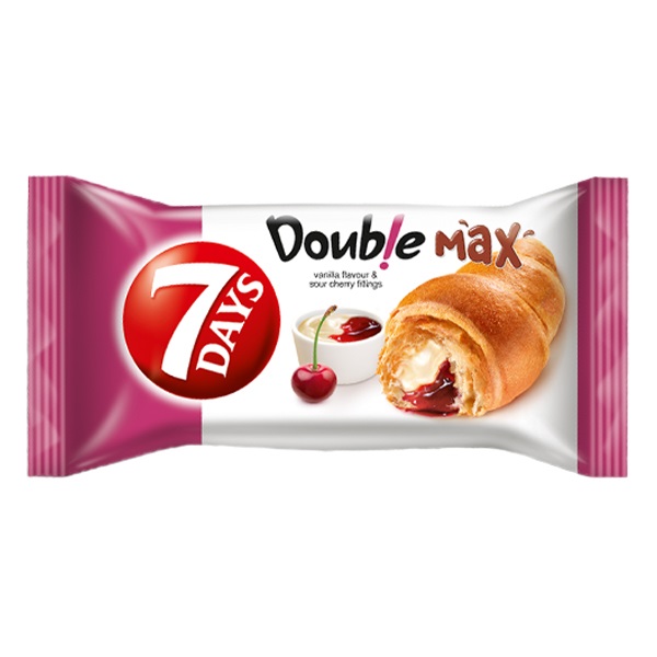 Croissant 7DAYS Double meggyes és vaniíliás töltelékkel 80g