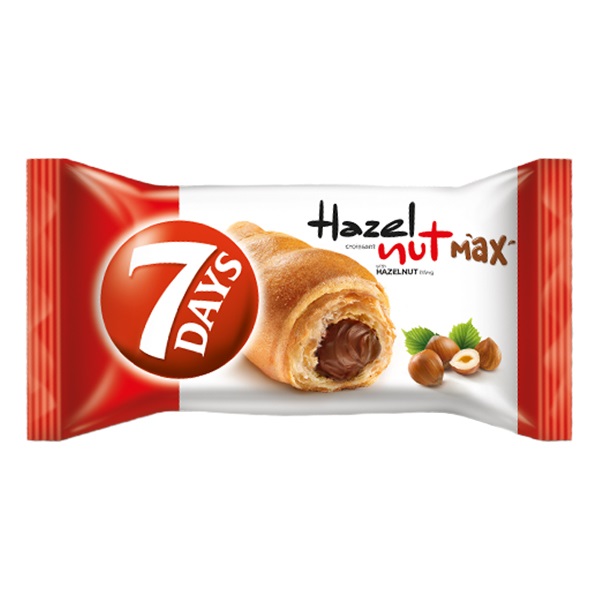 Croissant 7DAYS Hazelnut mogyorós és kakaós töltelékkel 80g