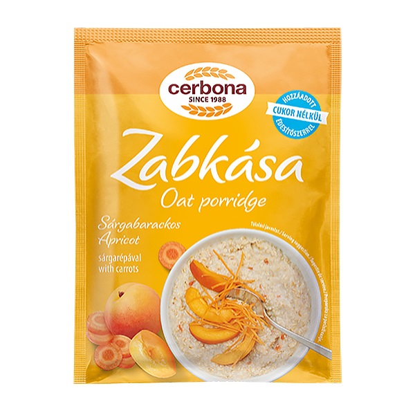 Zabkása CERBONA sárgabarackkal hozzáadott cukor nélkül 50g