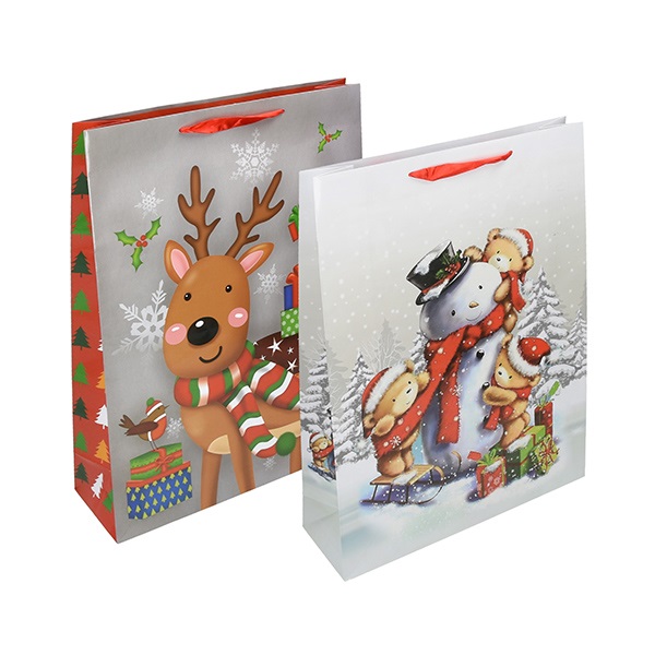 Dísztasak CREATIVE Special XL 33x45x16 cm karácsonyi gyerekes színes fényes szalagfüles
