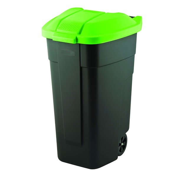 Kültéri szemetes KETER műanyag 110L fekete-zöld
