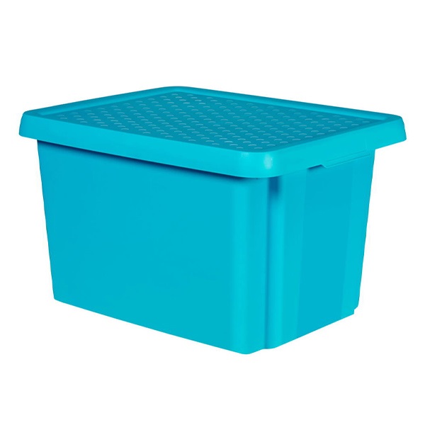 Tároló doboz CURVER Essentials műanyag fedővel 45L világoskék