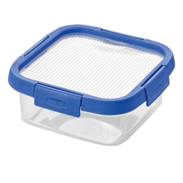 Ételtartó doboz CURVER Smart Fresh szögletes műanyag szilikon tetővel 0,9L kék