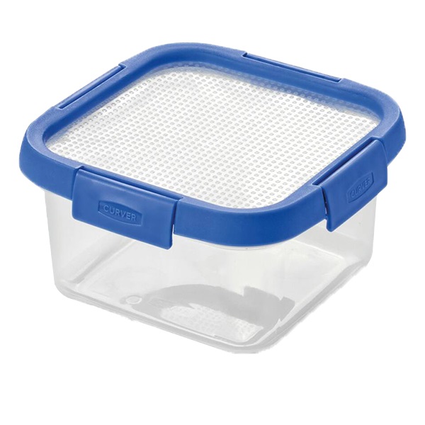 Ételtartó doboz CURVER Smart Fresh szögletes műanyag szilikon tetővel 1,1L kék