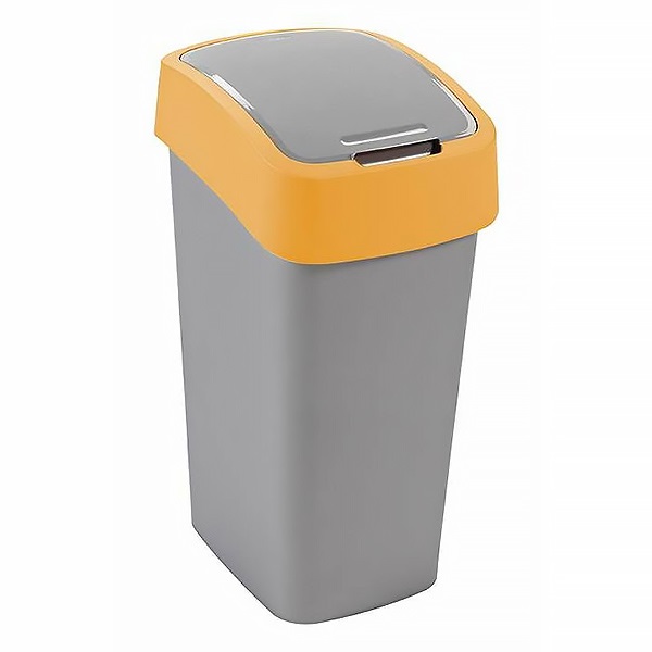 Szemetes billenő fedeles CURVER Pacific Flip Bin 45L sárga-ezüst