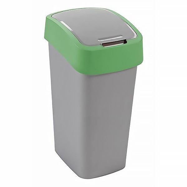 Szemetes billenő fedeles CURVER Pacific Flip Bin 45L zöld-ezüst