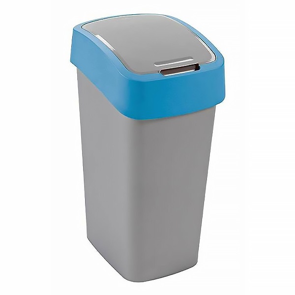 Szemetes billenő fedeles CURVER Pacific Flip Bin 45L kék-ezüst