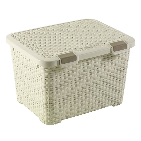 Tároló doboz CURVER Style rattan 43L krém