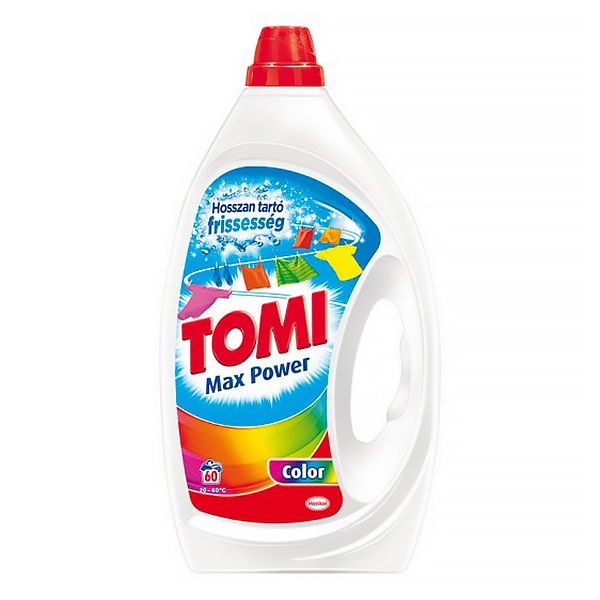 Folyékony mosószer TOMI Max Power színes ruhákhoz sensitive mandulatej 60 mosás 3 liter